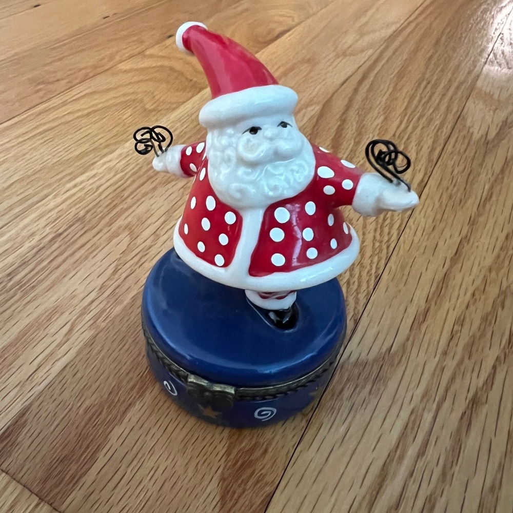 Santa claus trinket box with gift